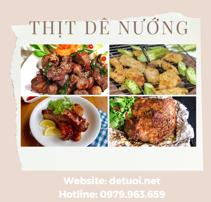 Thịt dê tươi nướng 