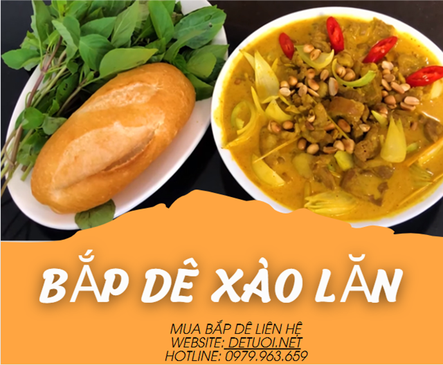 Bắp dê xào lăn