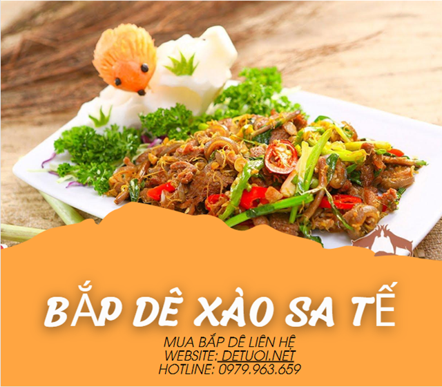 Thịt bắp dê xào sa tế