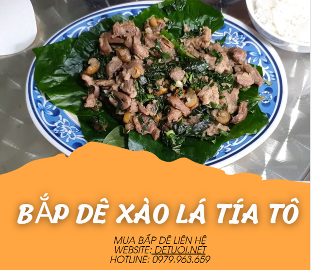 Thịt dê xào lá tía tô